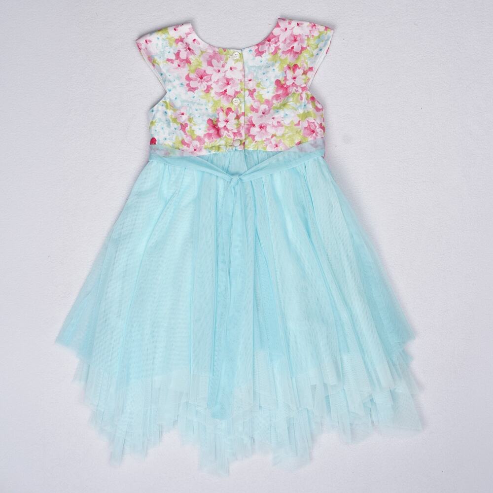 Jona Michelle Girls Party Dress Size 5 Floral Aqua Mesh New with Tags